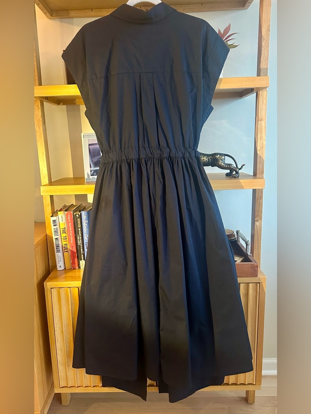 Mint Velvet Navy Blue Midi Shirt Dress with Drawstring Waist - size 12 - Picture 11 of 12